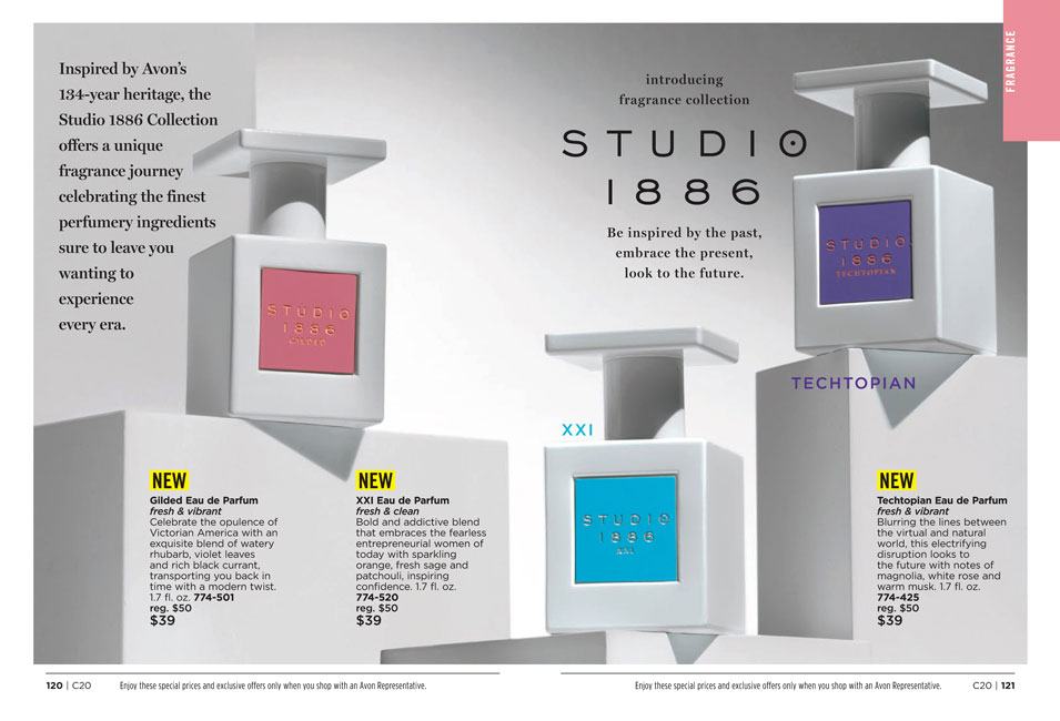 Avon Studio 1886 Fragrance Collection Brochure Campaign 20, 2020