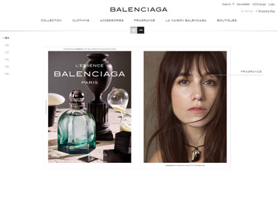 Balenciaga Paris L'Essence website