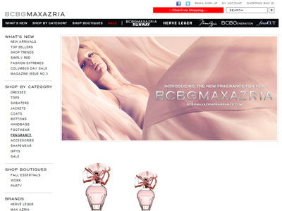 BCBGMAXAZRIA Perfume website