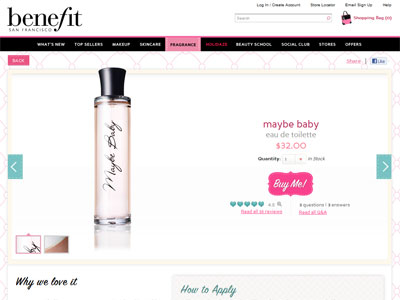 Benefit Maybe Baby website