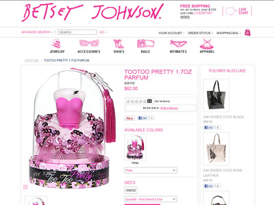 Betsey Johnson Too Too Pretty website