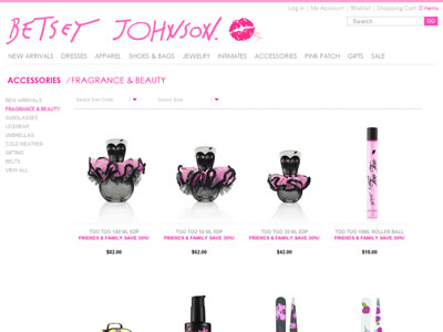 Betsey Johnson Too Too website