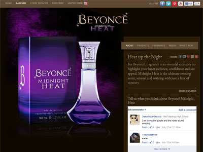 Beyonce Midnight Heat website