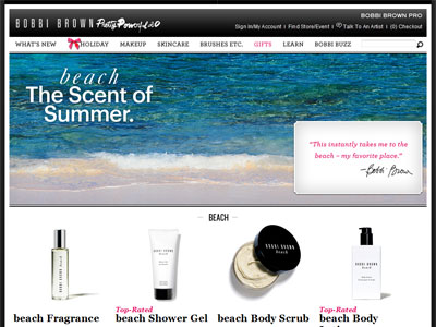 Bobbi Brown Beach website