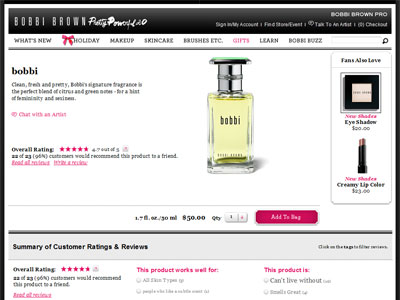 Bobbi Brown Perfume website