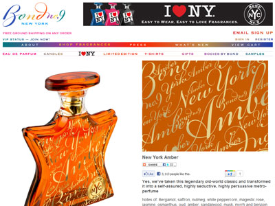 Bond No.9 New York Amber website