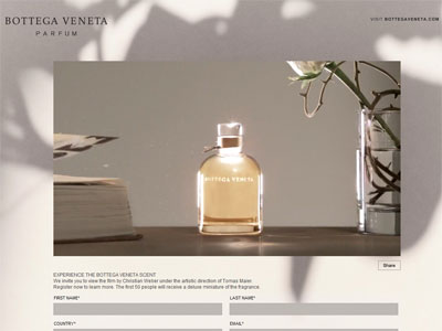 Bottega Veneta Perfume website