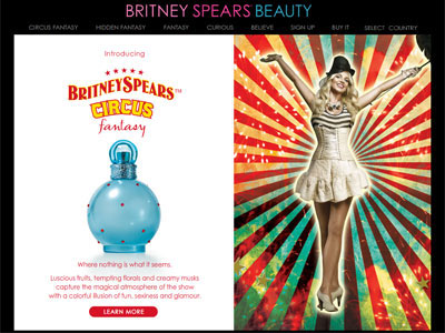 Britney Spears Circus Fantasy website