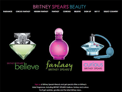 Britney Spears Midnight Fantasy website