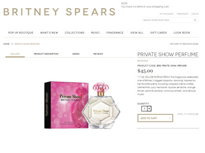 Britney Spears website