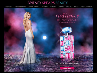 Radiance Britney Spears website