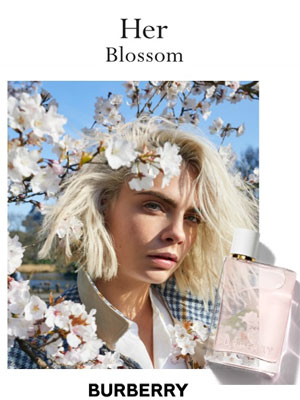 Burberry Her Blossom ad Cara Delevingne models