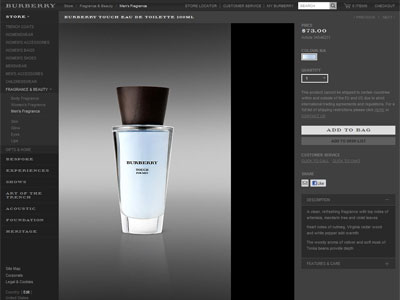 Burberry Touch for Men website