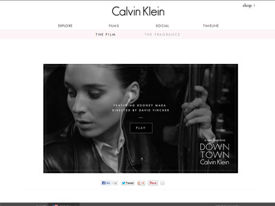 Calvin Klein Downtown website