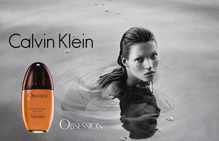 Calvin Klein Obsession fragrance ad Kate Moss 1997
