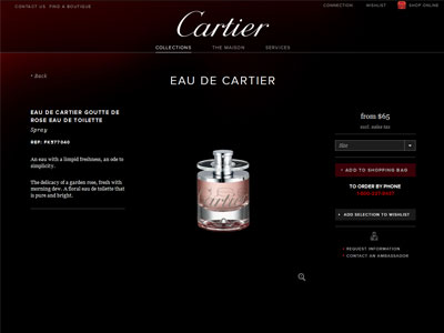 Eau de Cartier Goutte de Rose website