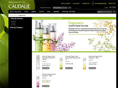 Caudalie The des Vigne website