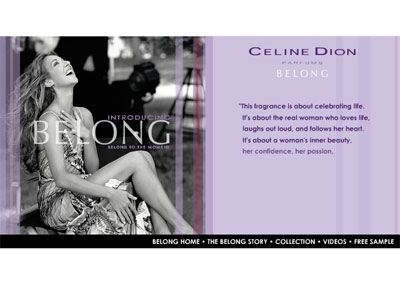 Celine Dion Belong website