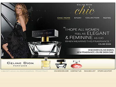 Celine Dion Chic website