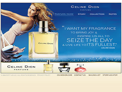 Celine Dion Parfum website