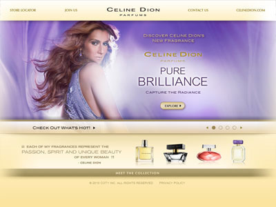 Celine Dion Pure Brilliance website