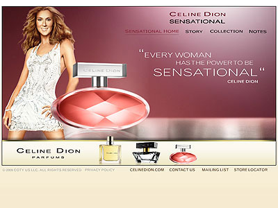 Celine Dion Sensational website