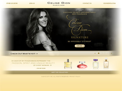 Celine Dion Signature website