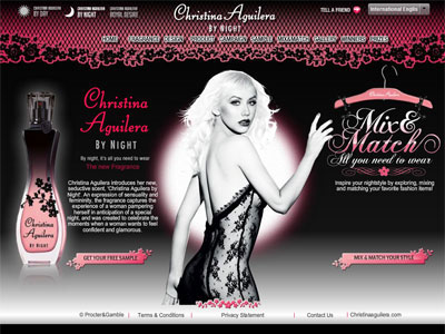 Christina Aguilera by Night website
