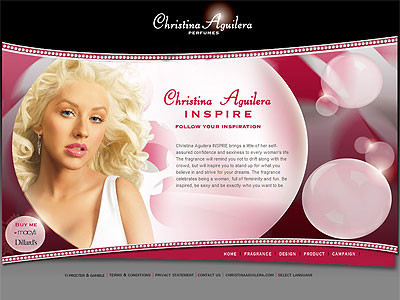 Christina Aguilera Inspire website