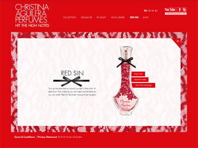 Christina Aguilera Red Sin website