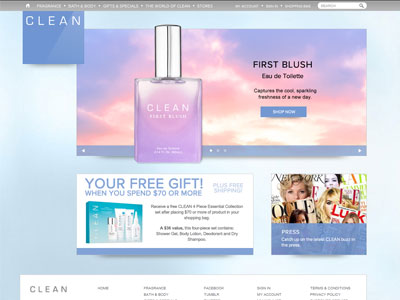 CLEAN First Blush Perfume website