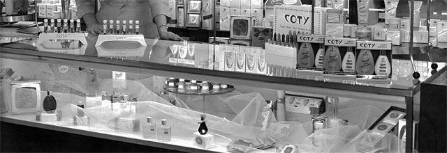 Coty perfume display, 1966