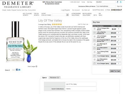 Demeter Lily of the Valley website