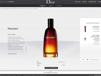 Dior Fahrenheit website