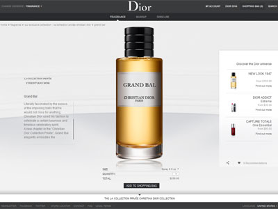 Dior Grand Bal website