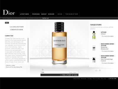 Dior Leather Oud website