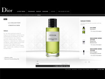Dior Vetiver website