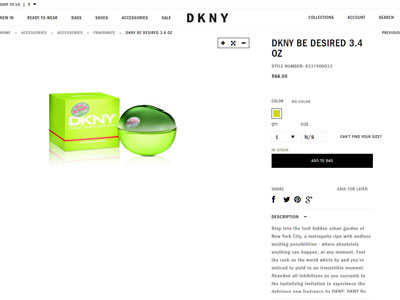 DKNY Be Desired Website