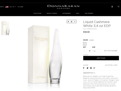DKNY Liquid Cashmere White Website