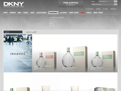 Pure DKNY A Drop of Rose website