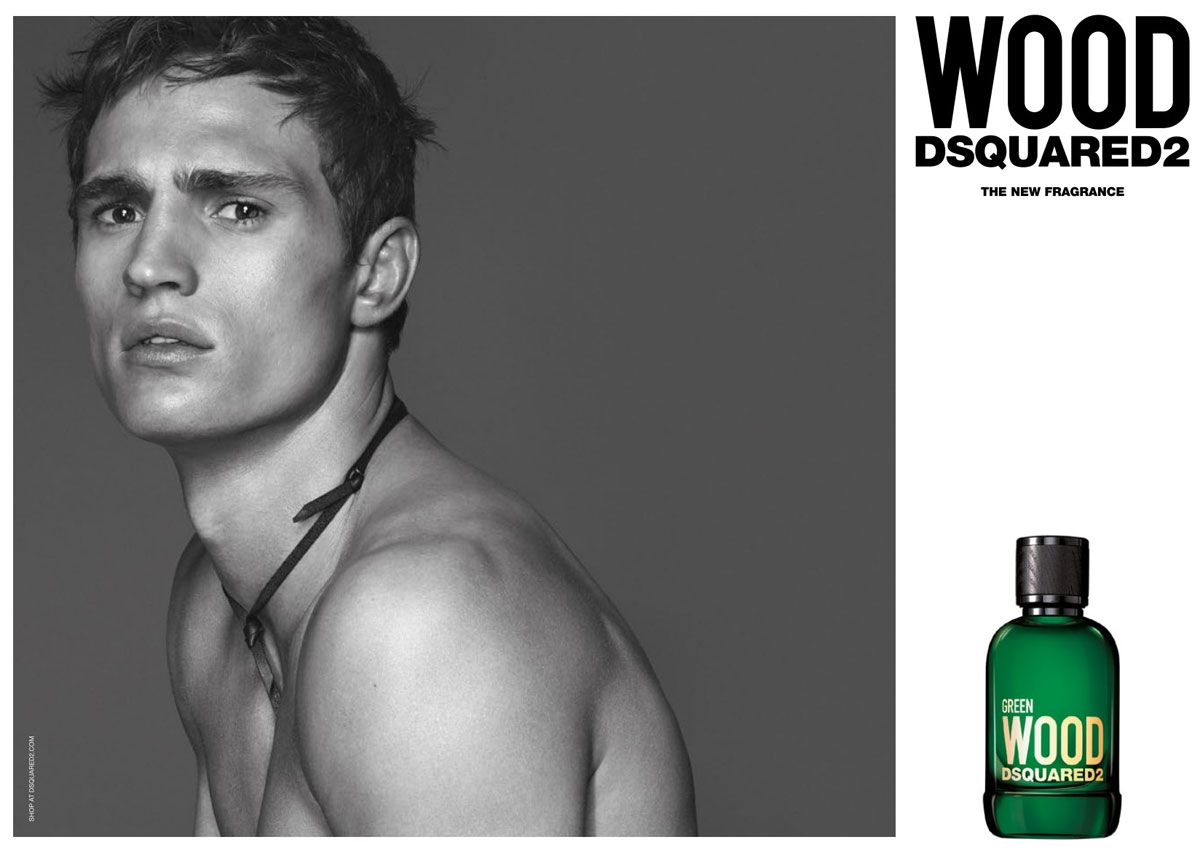 Dsquared2 Green Wood Fragrance Ad with model Julian Schneider
