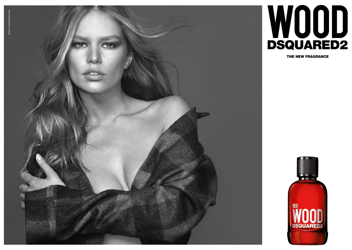 Dsquared2 Red Wood Fragrance Ad with model Anna Ewers