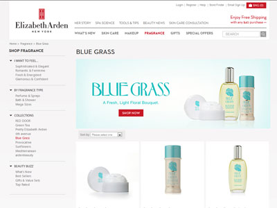 Elizabeth Arden Blue Grass website
