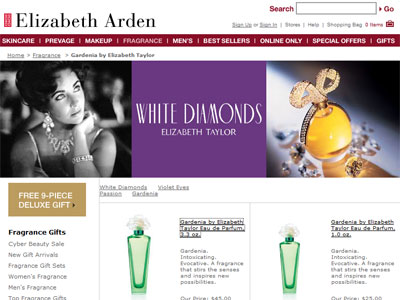 Elizabeth Taylor Gardenia website