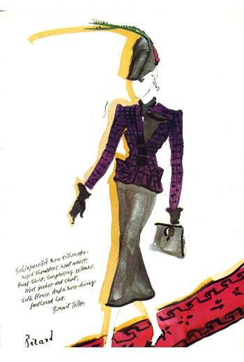 Elsa Schiaparelli design illustrated by Christian Berard for Vogue (1935)