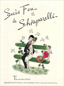 Elsa Schiaparelli Succes Fou Perfume, ad by Raymond Peynet 1953