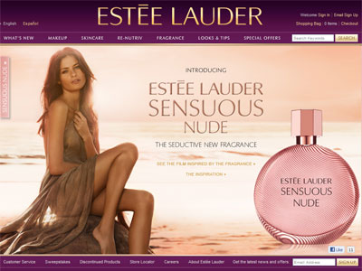 Estee Lauder Sensuous Nude website