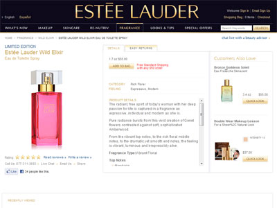 Estee Lauder Wild Elixir website