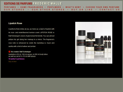 Frederic Malle Listick Rose website