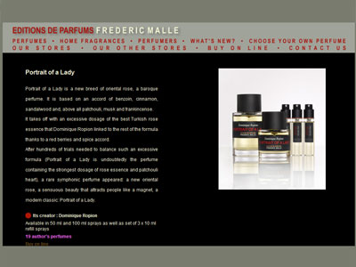 Frederic Malle Portrait of a Lady website